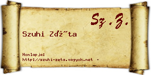 Szuhi Zéta névjegykártya